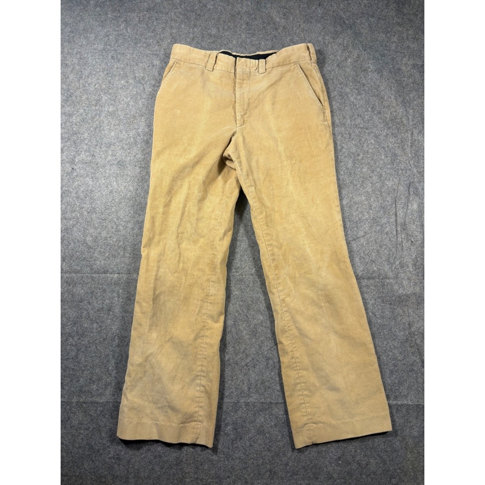 Vintage Wright Corduroy Pants Tan‎ Straight Leg Casual Trousers Size 32x30